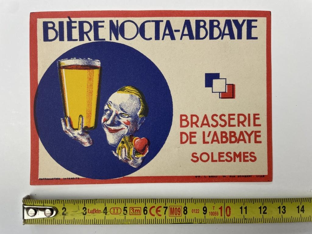 oud bieretiket voor BIERE NOCTA-ABBAYE, Verzamelen, Biermerken, Ophalen of Verzenden, Gebruikt, Overige typen, Overige merken