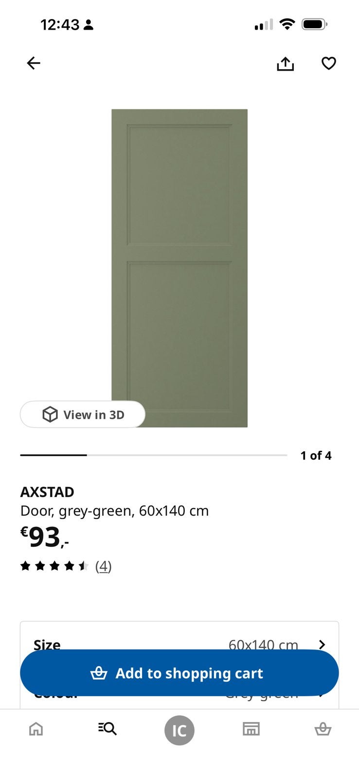 Axstad 60x140 green, Huis en Inrichting, Kasten | Kledingkasten, Ophalen, 50 tot 100 cm, Zo goed als nieuw, Minder dan 100 cm