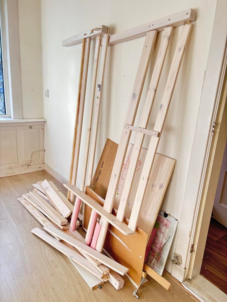 Hout / sloop hout  meubelonderdelen en planken gratis, Ophalen, Gebruikt, Minder dan 25 mm, Plank
