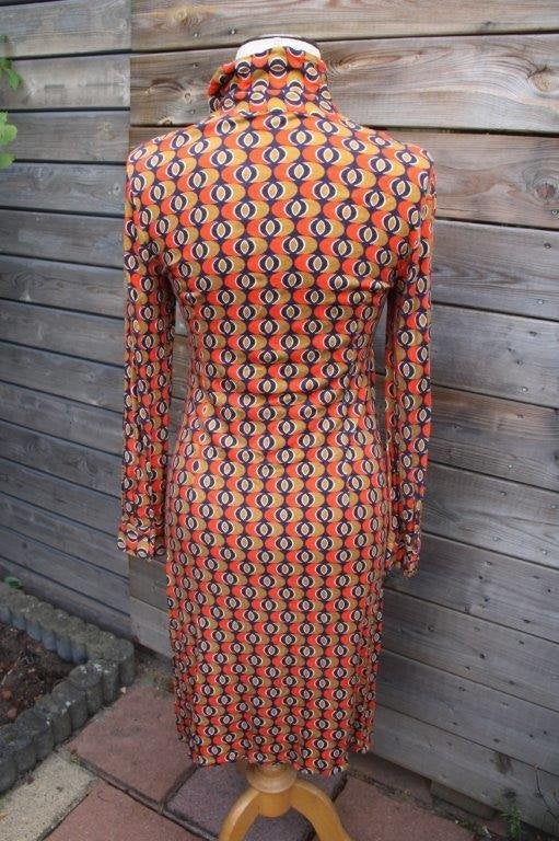 Jurk oranje/ bruin/ blauw Maliparmi mt 44IT (eu38) Vaste pri, Kleding | Dames, Maat 38/40 (M), Oranje, Ophalen of Verzenden, Zo goed als nieuw