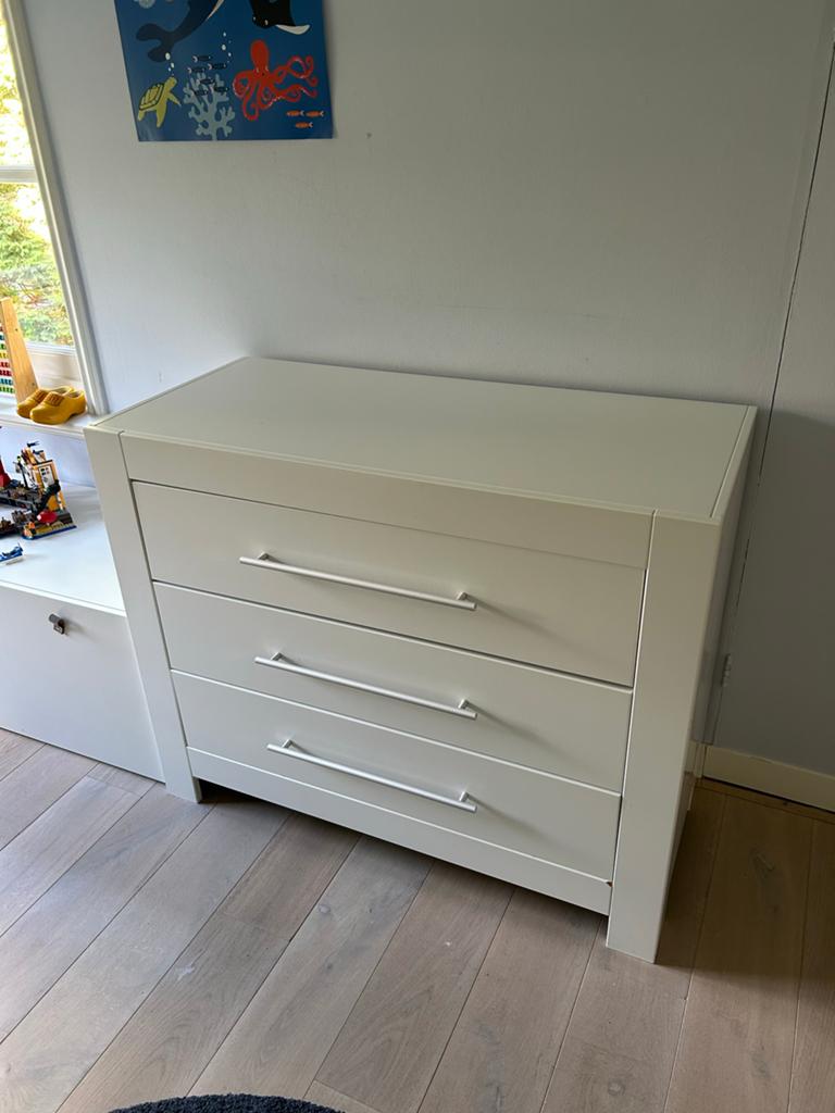 Witte Bopita commode met 3 lades, Gebruikt, 50 tot 70 cm, Ophalen of Verzenden, 75 tot 100 cm