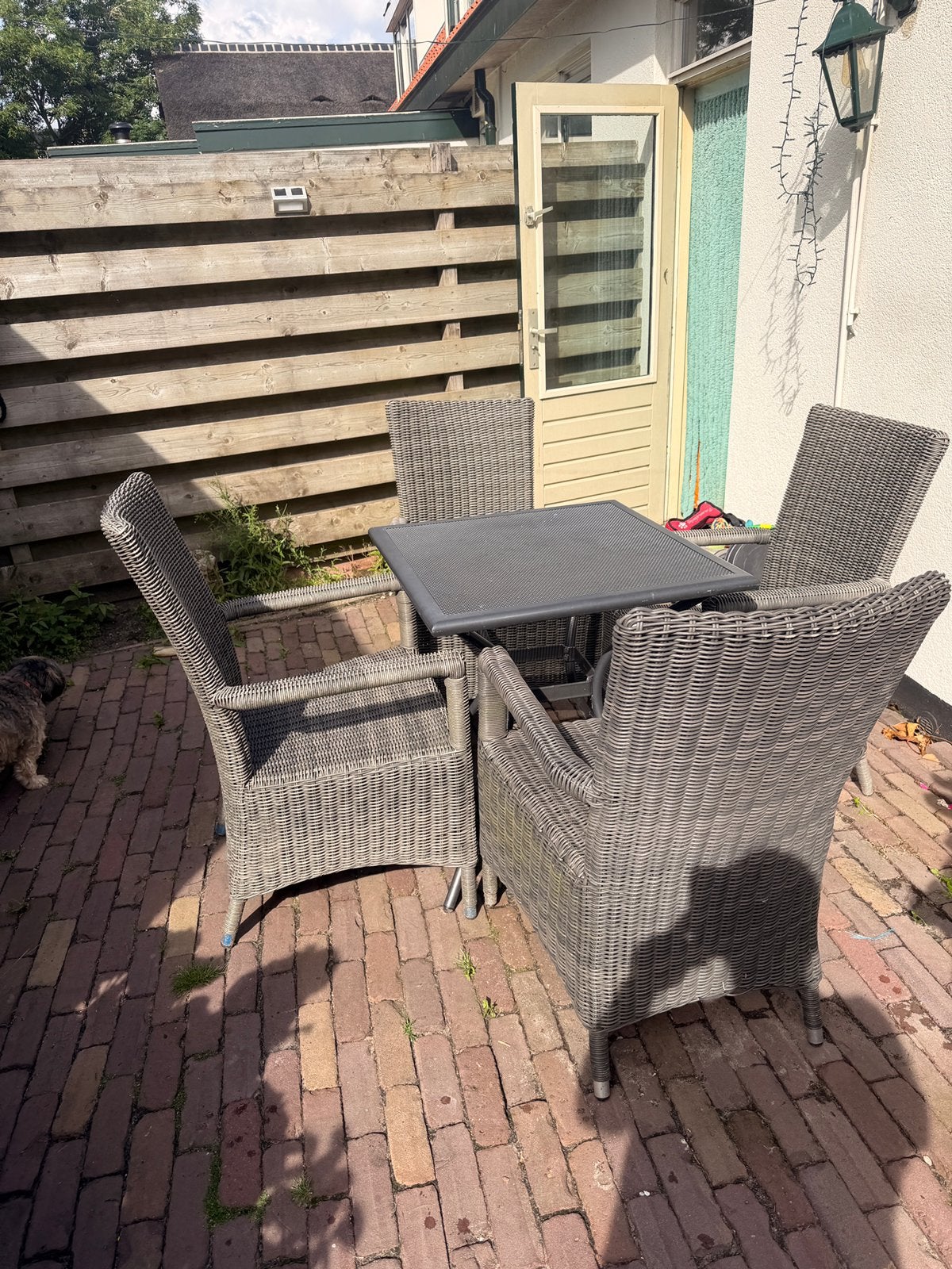 rotan look tuinset, Tuin en Terras, Ophalen, 4 zitplaatsen, Gebruikt, Wicker
