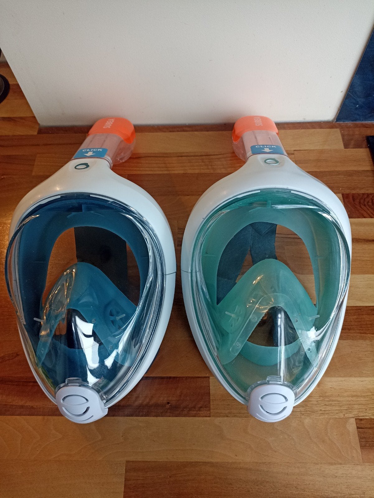 2x SUBEA Easybreath Volgelaats Snorkelmasker S/M, Ophalen of Verzenden, Zo goed als nieuw, Duikbril of Snorkel