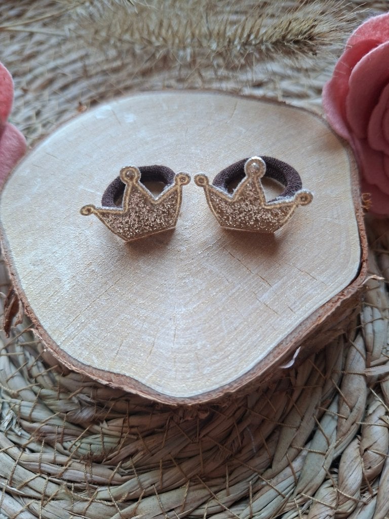 Mini elastiekje met gouden kroontje, Kinderen en Baby's, Goud, Nieuw, Ophalen of Verzenden, Handgemaakt