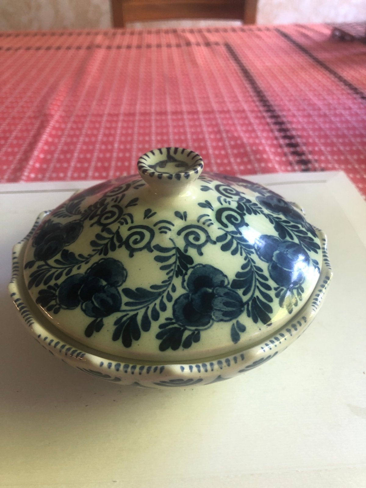 Antieke Delfts Blauwe Boterpot "Ram" Made in Holland, Ophalen of Verzenden