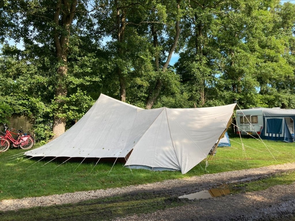 Complete De Waard Albatros tent (4per) met grote Varioluifel, Caravans en Kamperen, Tenten, Ophalen, Gebruikt, Tot en met 4