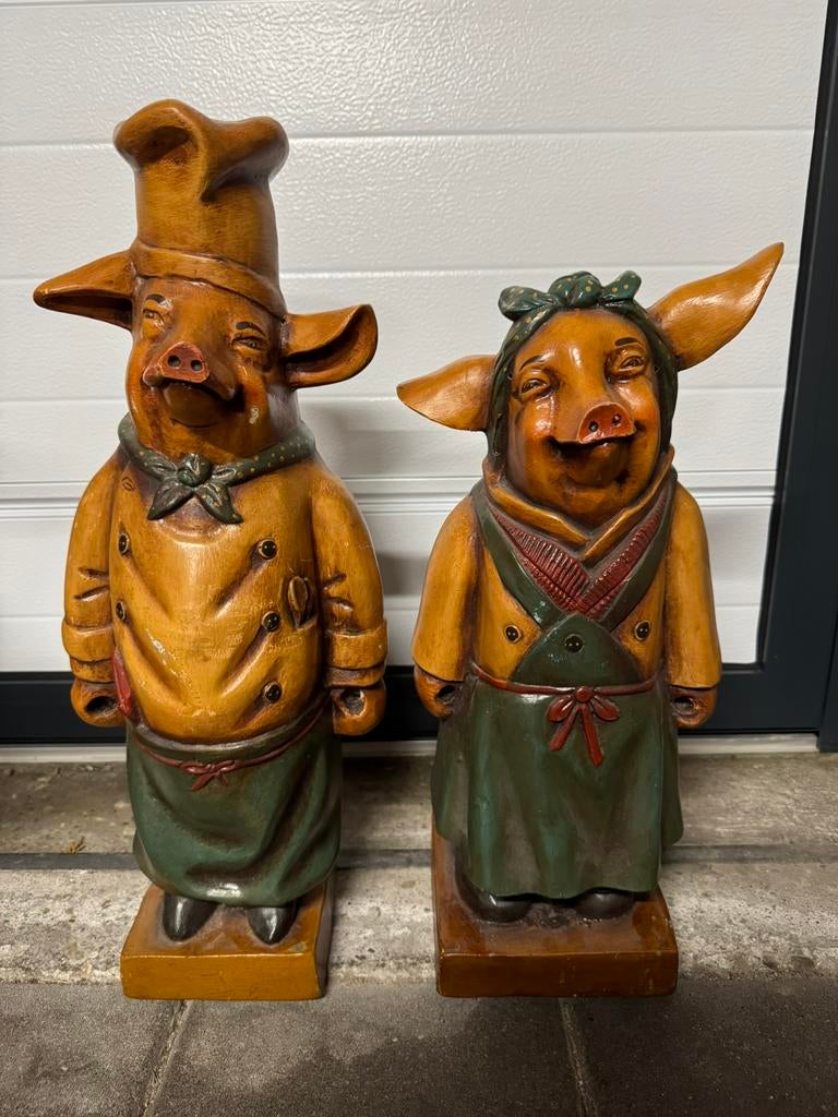 Set varkens , kok en kokkin, Verzamelen, Beelden en Beeldjes, Ophalen of Verzenden, Zo goed als nieuw