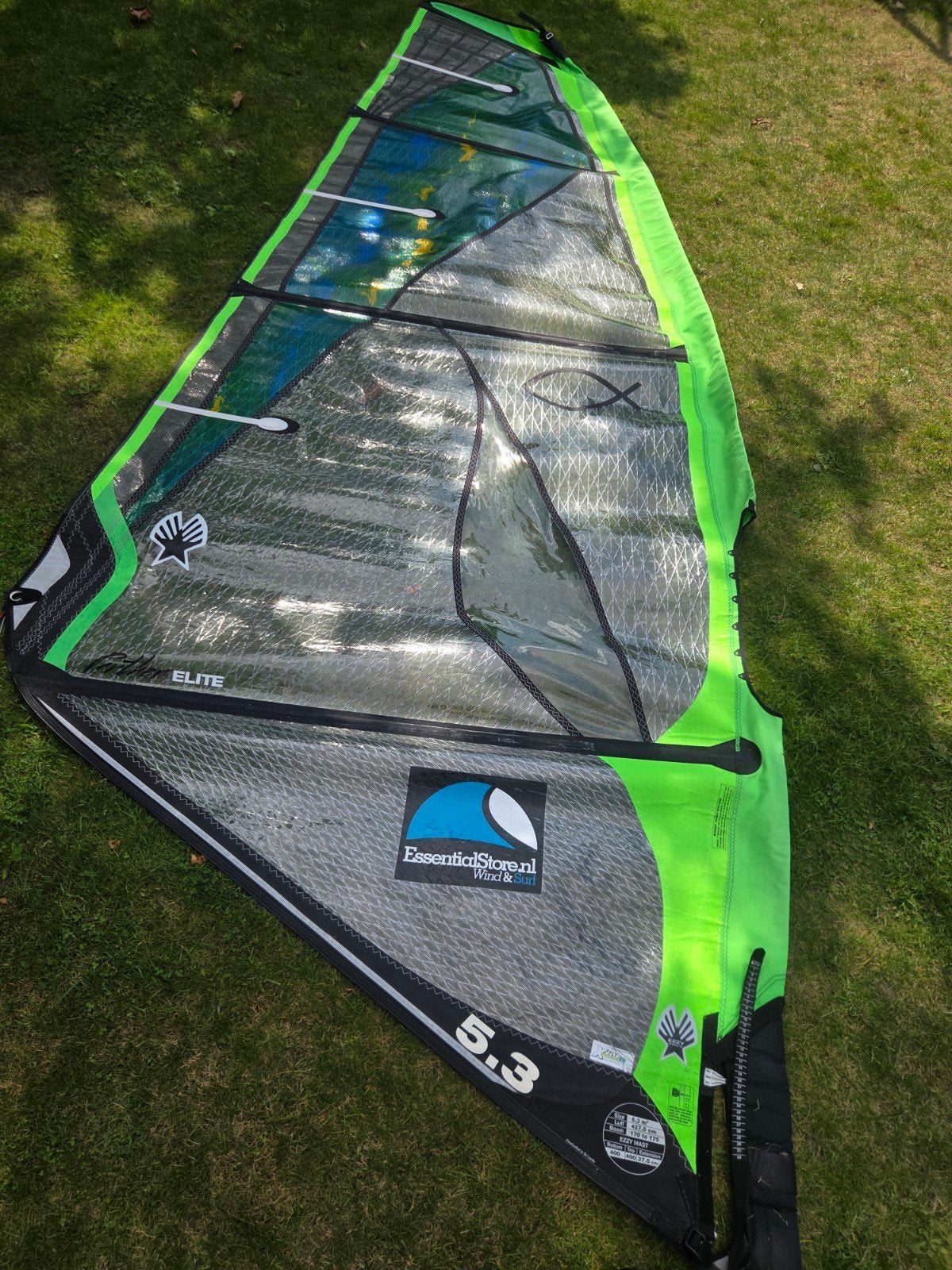 Surfzeil 5.3 Ezzy Panther Elite Windsurfzeil 2013, Ophalen, Gebruikt, Zeil, 5 tot 6.5 m²