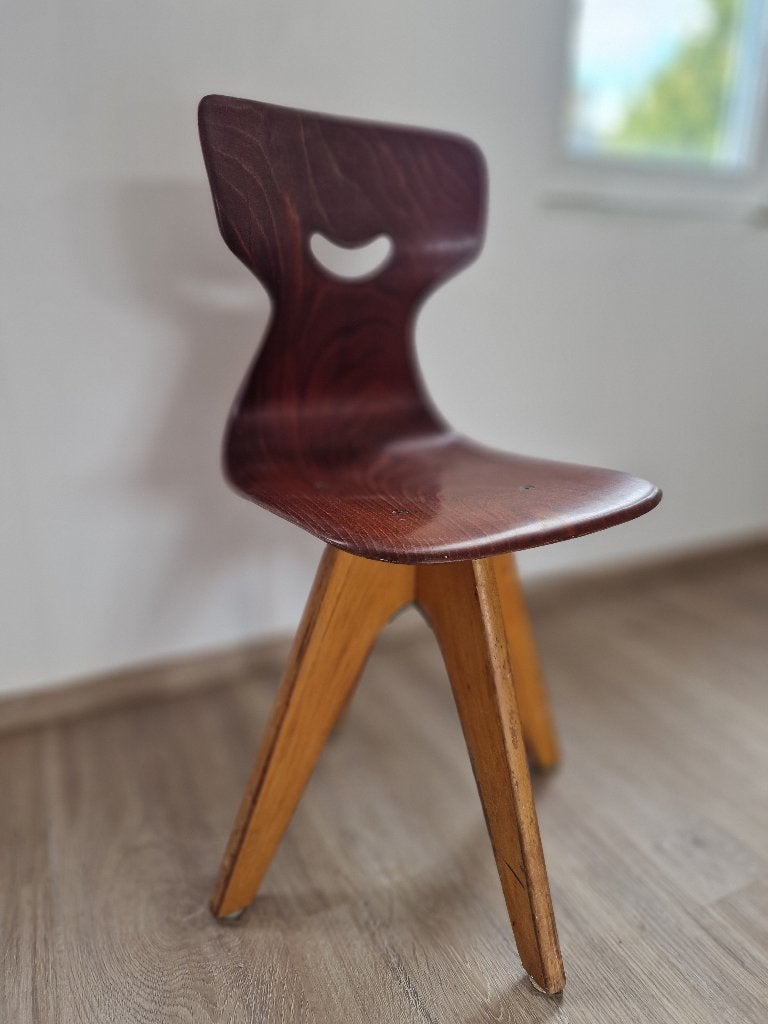 Adam Stegner stoel – Flötotto – jaren ’50–’60 – Pagholz, Ophalen, Gebruikt, Bruin, Vijf, Zes of meer stoelen