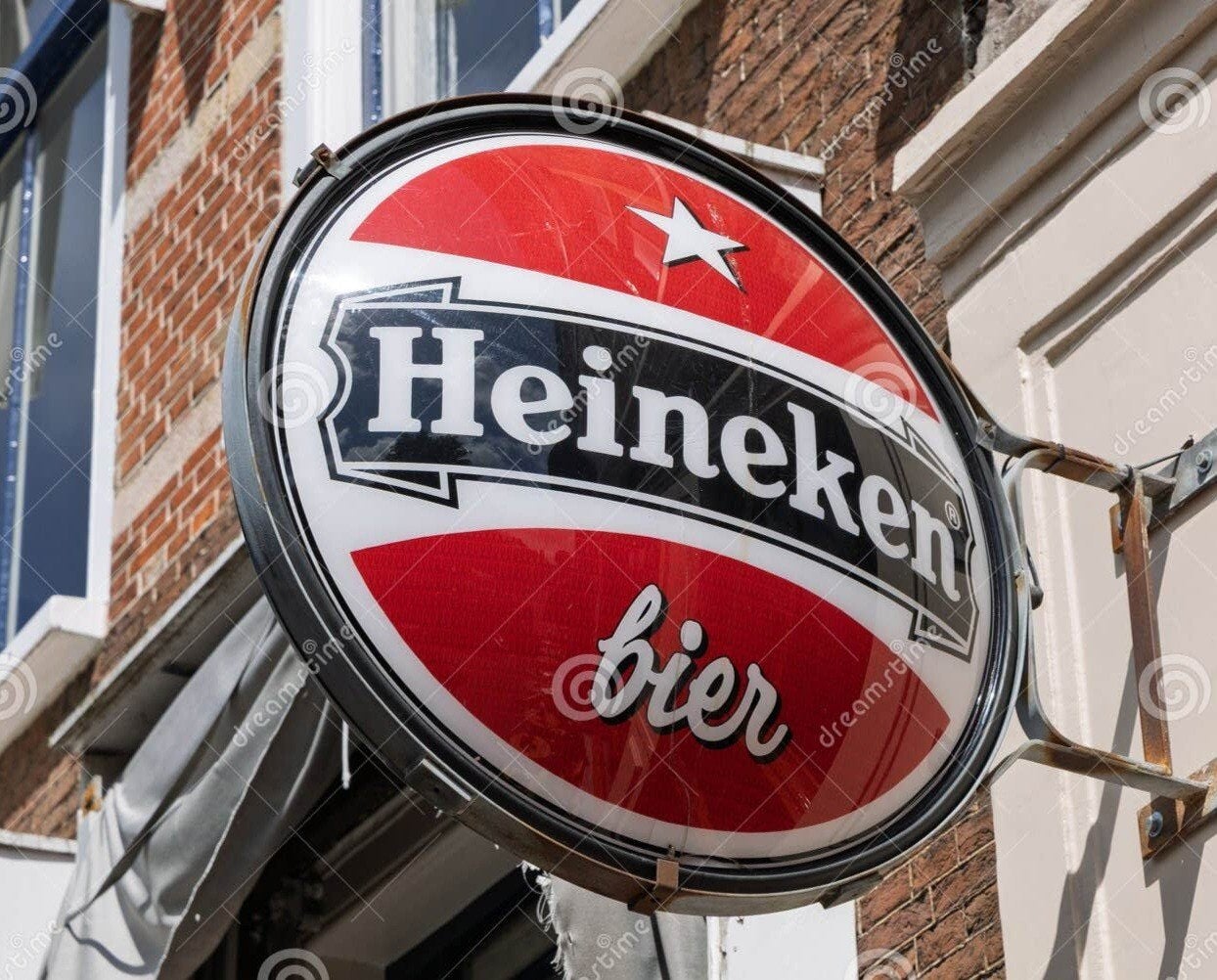 Mooi klassiek Heineken café bord (80cm, ook als lamp), Ophalen, Zo goed als nieuw, Reclamebord