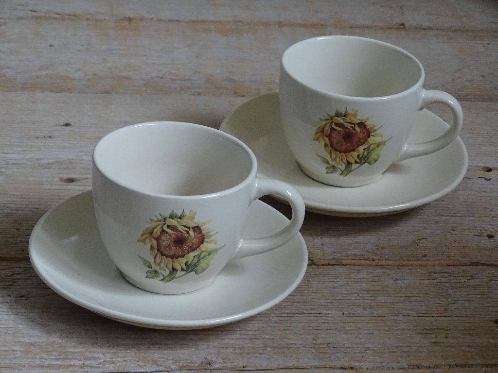Servies, Jet (by Ter Steege), SUNFLOWER, z.g.a.n., Ophalen of Verzenden, Zo goed als nieuw, Overige stijlen, Kop(pen) en/of Schotel(s)