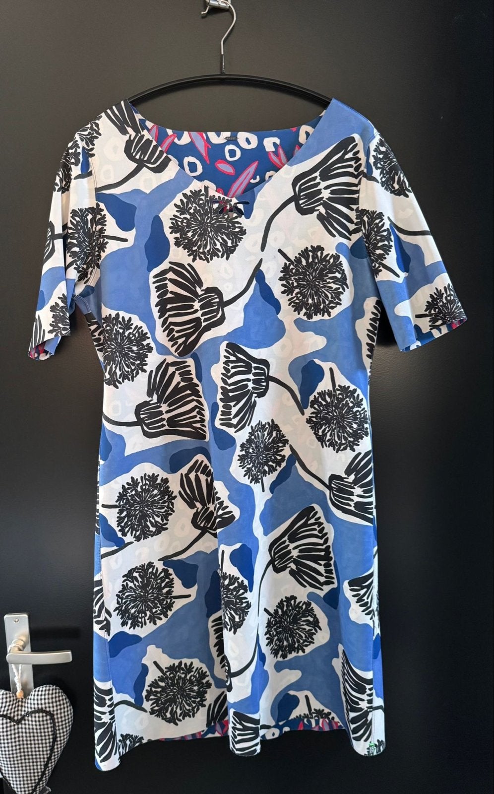 Omkeerbare jurk met bloemenprint, Kleding | Dames, Blauw, Maat 42/44 (L), Ophalen of Verzenden, Zo goed als nieuw