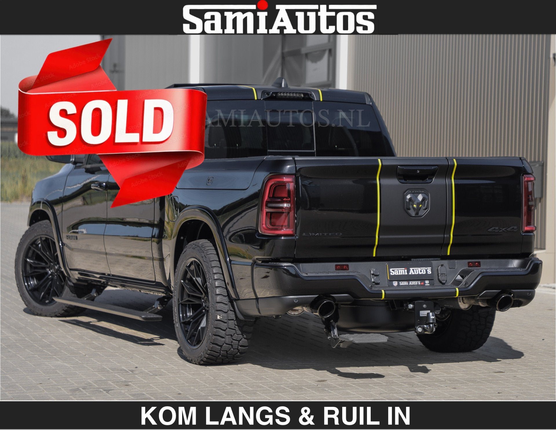 Dodge Ram Limited Night H.O 540HP 706Nm | Massage + Full Opt, Auto's, Automaat, Met garantie (alle), Zwart, Leder