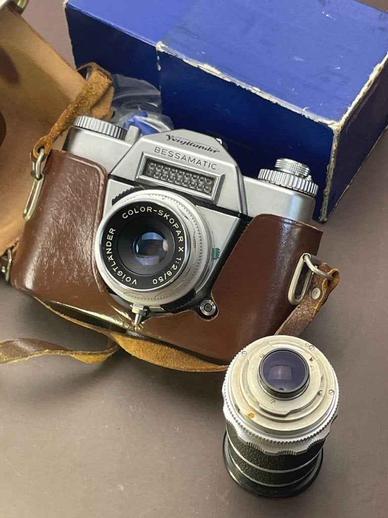 Voigtlander Bessamatic SLR met Color Skopar en Super Dynarex, Ophalen of Verzenden, Gebruikt, Spiegelreflex, Overige Merken