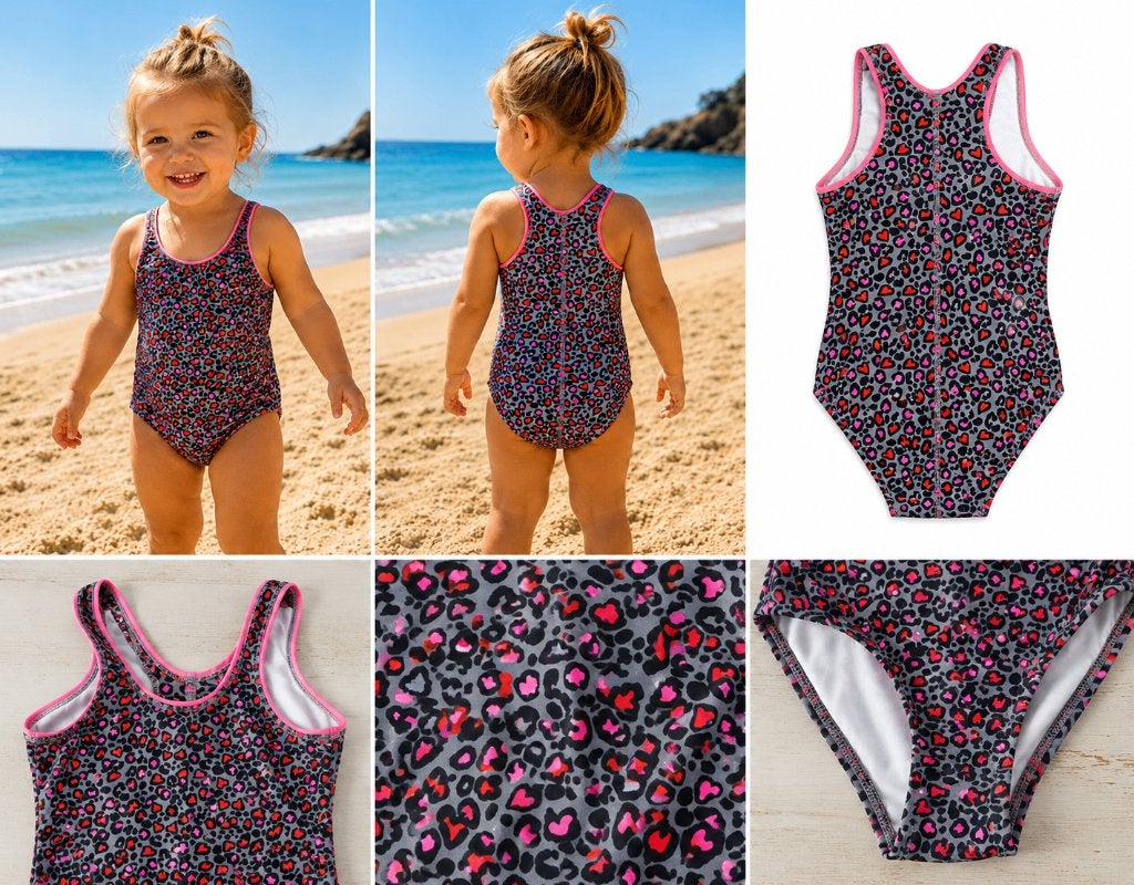 Badpak zwempak Just Beach London Tiger Heart maat 92 NIEUW, SO, Meisje, Badpak, Nieuw