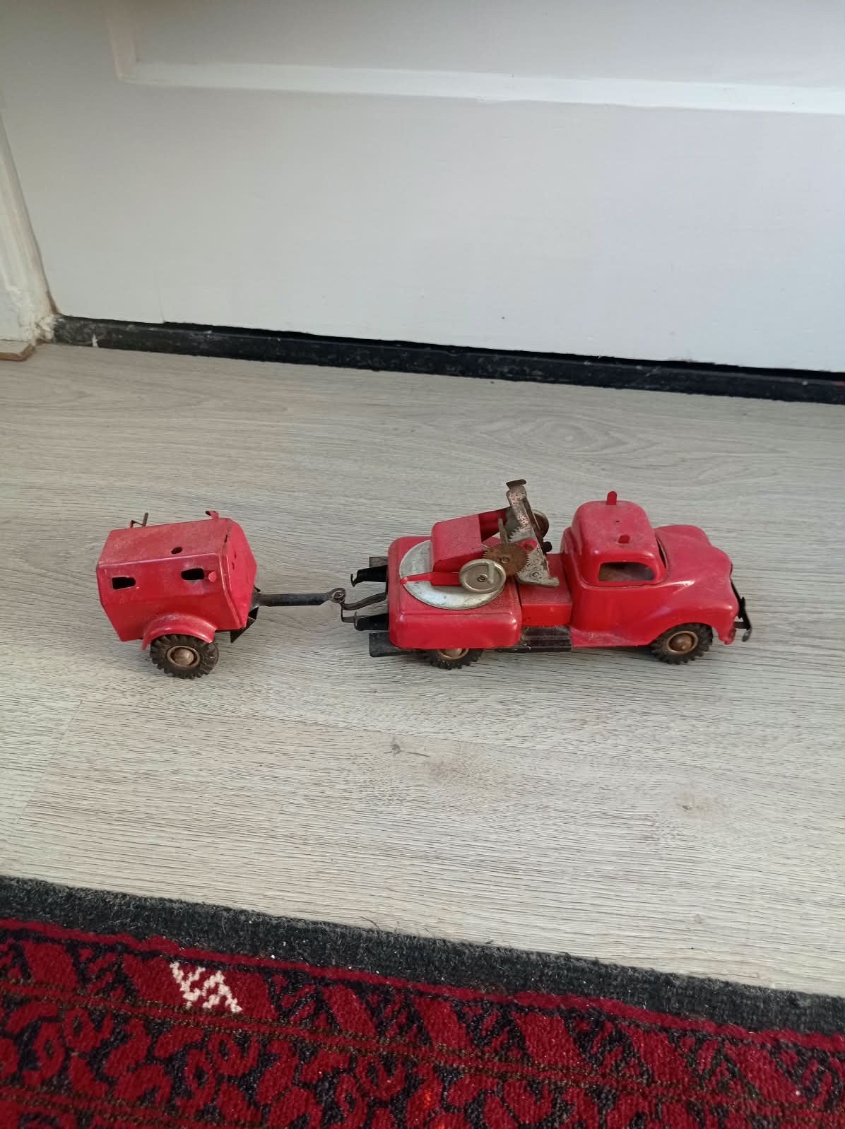 Vintage Gama Sleepwagen met Aanhanger - Jaren '50, Antiek en Kunst, Ophalen of Verzenden
