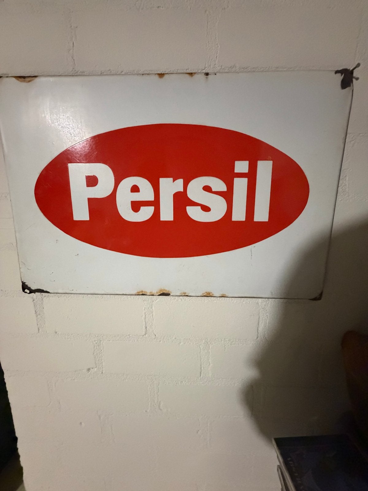 Vintage Persil Emaille Reclamebord - Origineel, Antiek en Kunst, Antiek | Emaille, Ophalen of Verzenden