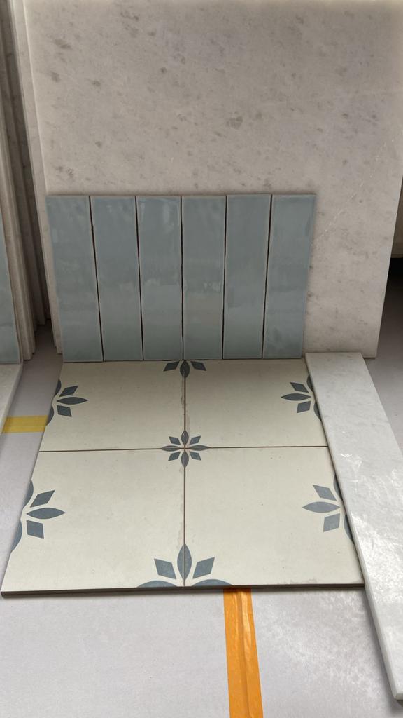 Nieuwe tegels 6,15 m2 met bloemmotief, 40 tot 60 cm, Keramiek, Nieuw, Vloertegels