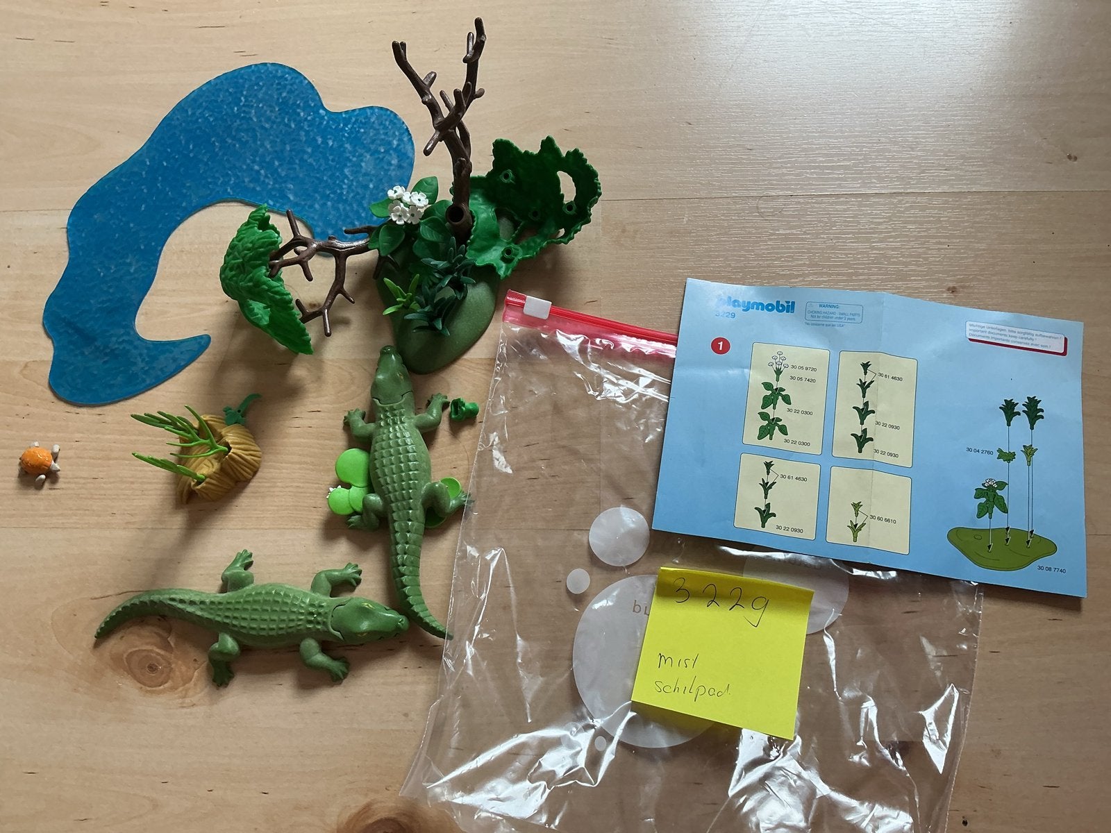 Playmobil set 3229 - Krokodillen met water en planten, Gebruikt, Complete set, Overige typen, Ophalen of Verzenden