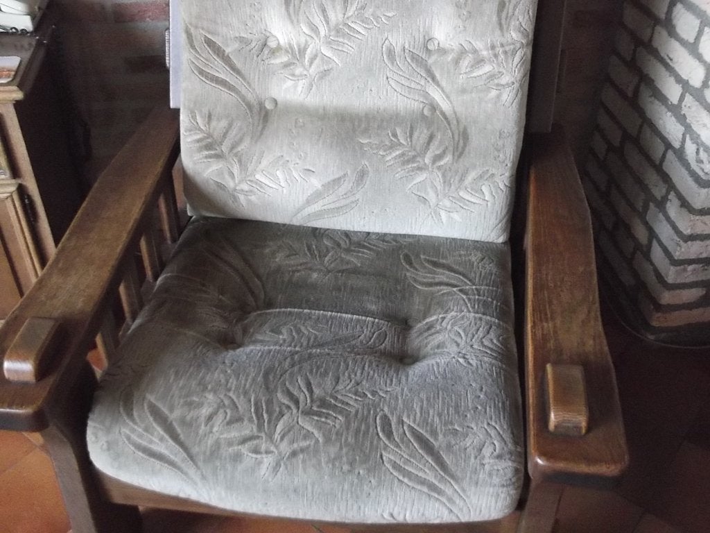 Vintage eik bankstel Hengelose trijp velours kussens mohair, Huis en Inrichting, Ophalen, Gebruikt, Overige maten, Minder dan 75 cm