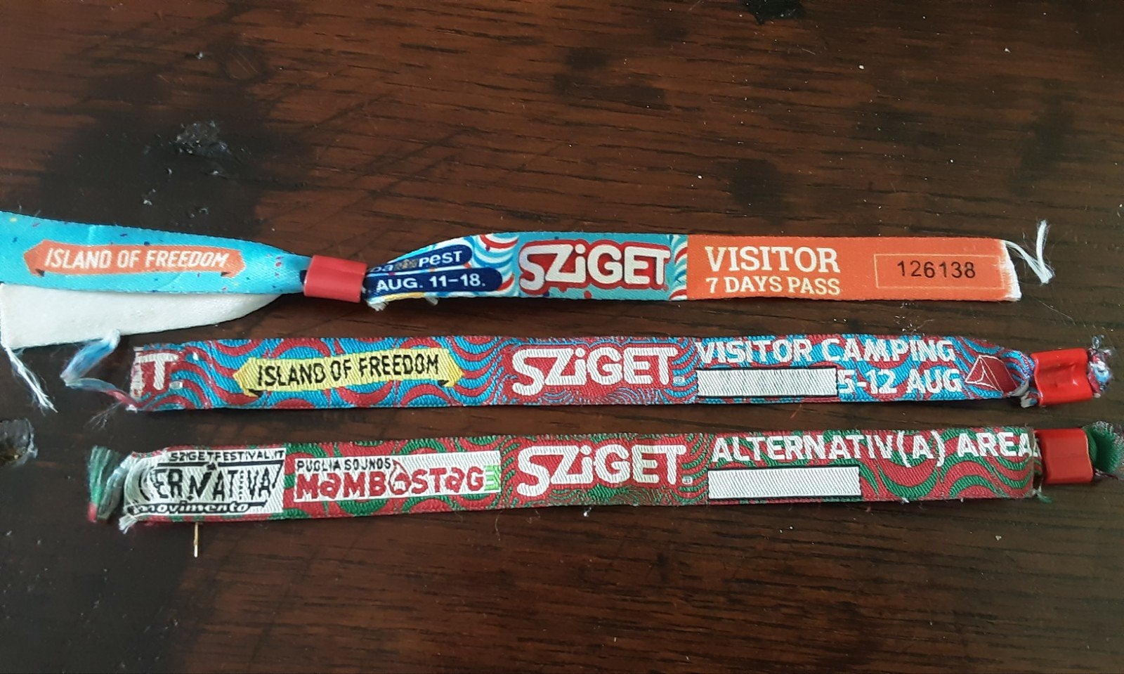 3x SZIGET festival bandje. Voor de verzamelaar., Ophalen of Verzenden, Gebruikt