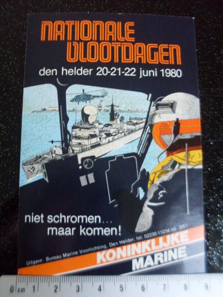 sticker nationale vlootdagen 1980 den helder marine leger, Verzenden, Zo goed als nieuw, Bedrijf of Vereniging