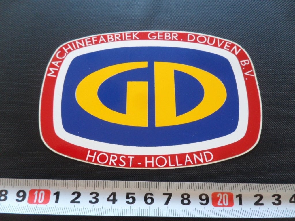sticker logo GD machinefabriek gebr. douven bv horst, Ophalen, Zo goed als nieuw