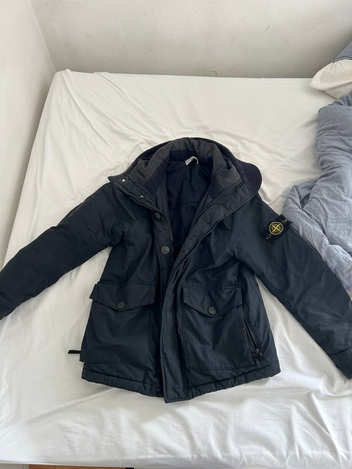 Stone island micro reps winterjas M, Ophalen of Verzenden, Gedragen, Maat 48/50 (M), Blauw
