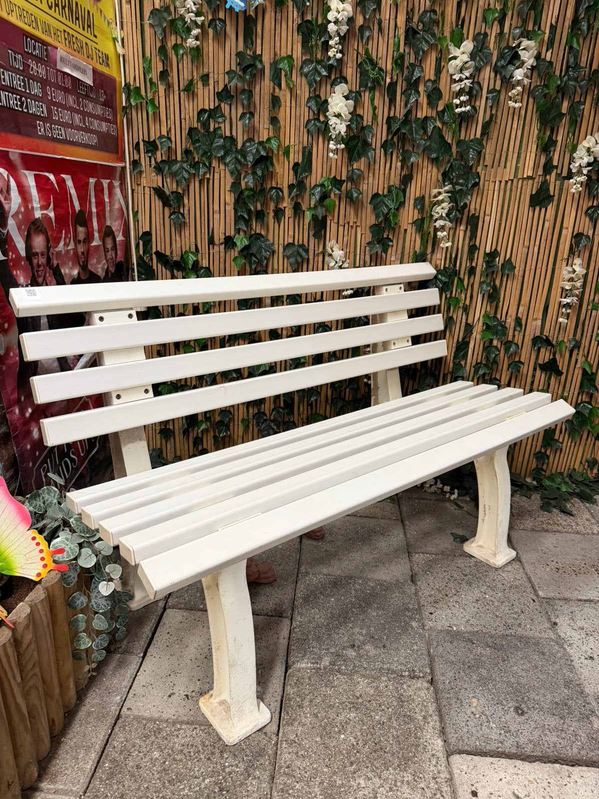 Tuinbankje wit gratis afhalen, Tuin en Terras, Tuinbanken, Ophalen, Gebruikt, Kunststof