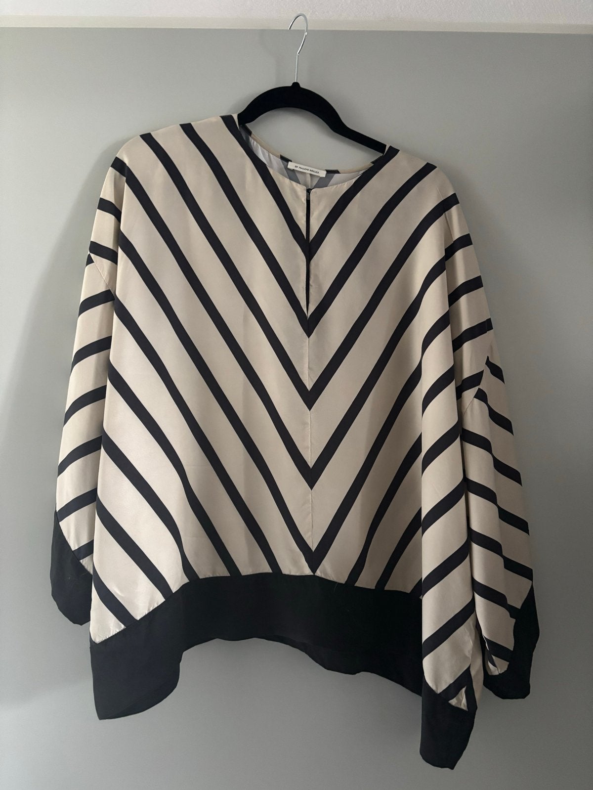 By Malene Birger Dames Blouse Maat 40 - Zwart/Beige Gestreep, Ophalen of Verzenden, Maat 38/40 (M), Zwart