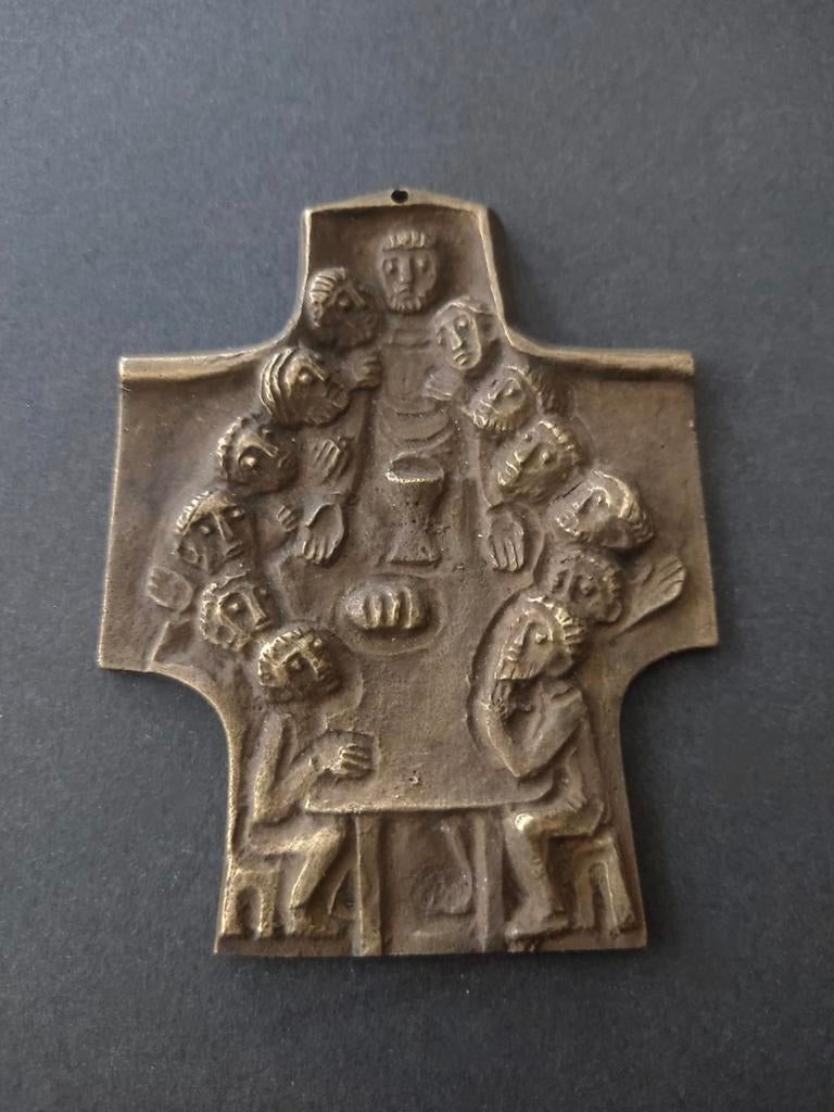 Bronzen hanger door Egino Weinert, laatste avondmaal, Verzenden, Overige onderwerpen