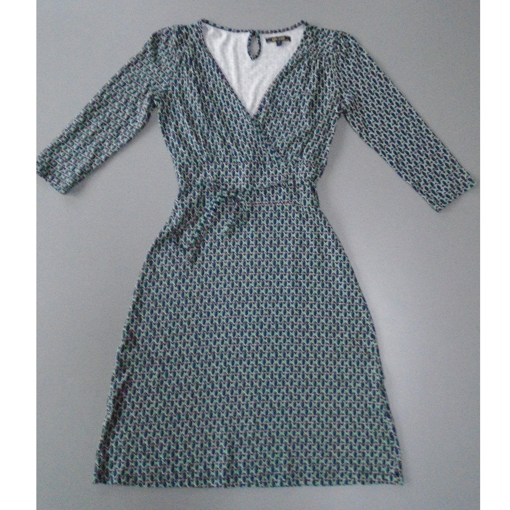 King Louie jurk S/36 3/4 mouw retro ZGAN, Kleding | Dames, Verzenden, Zo goed als nieuw, King Louie, Maat 36 (S)