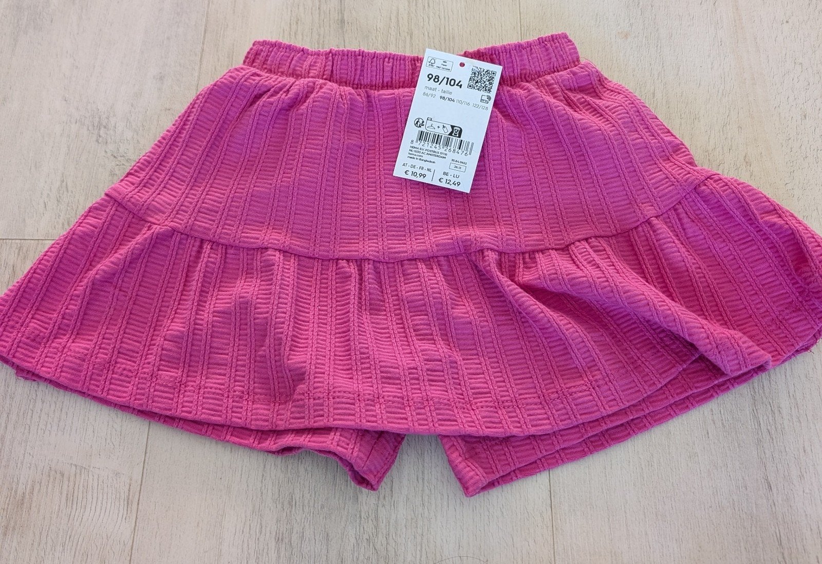 Nieuwe roze skort maat 98/104 met prijskaartje, Ophalen, Nieuw, Meisje, Jurk of Rok