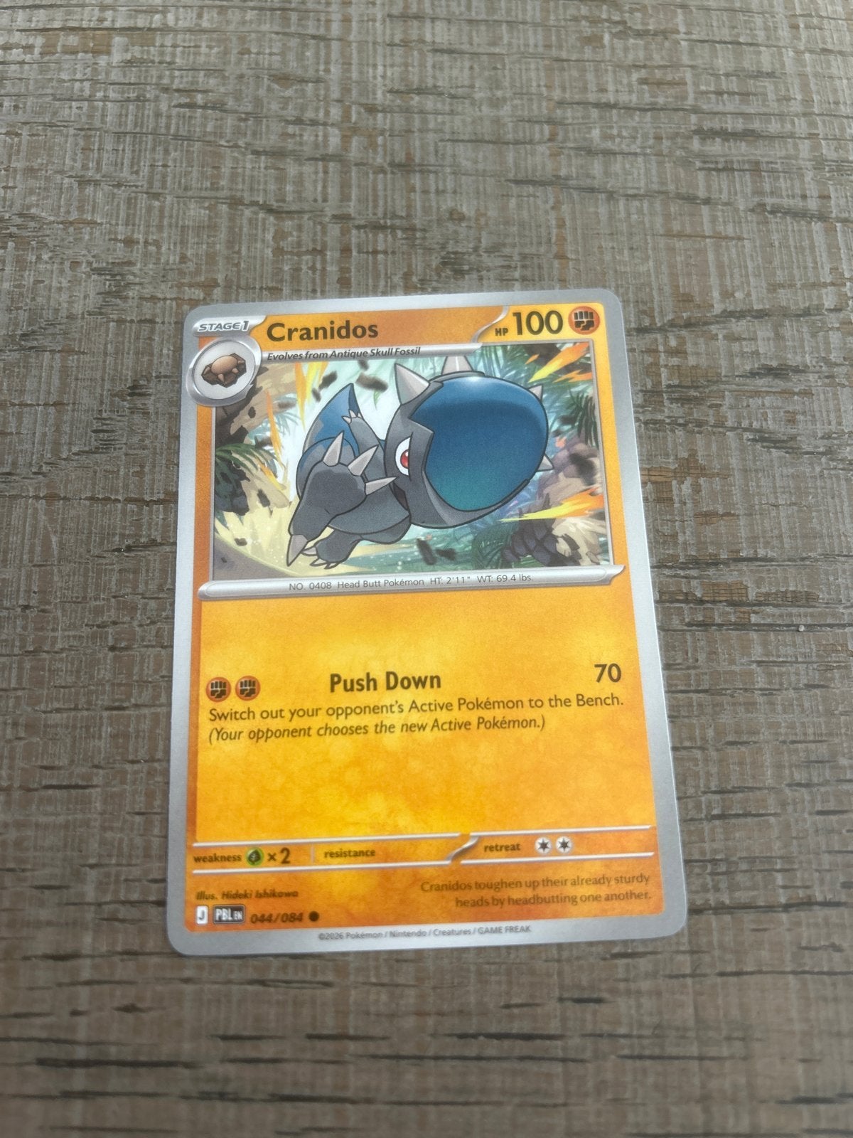Pokémon Kaart: Cranidos 044/084, Ophalen of Verzenden, Zo goed als nieuw, Losse kaart