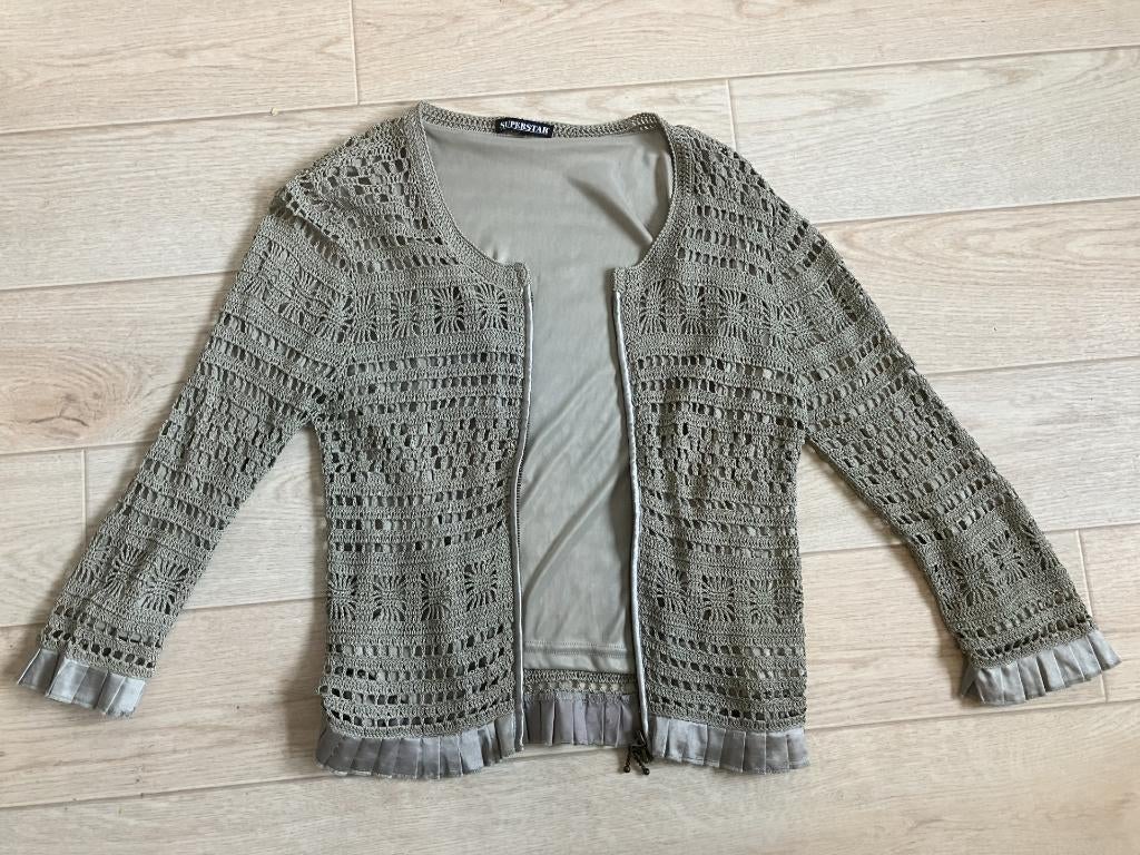 Kort vestje met driekwart mouwen superstar maat m, Maat 38/40 (M), Overige kleuren, Ophalen of Verzenden, Gedragen