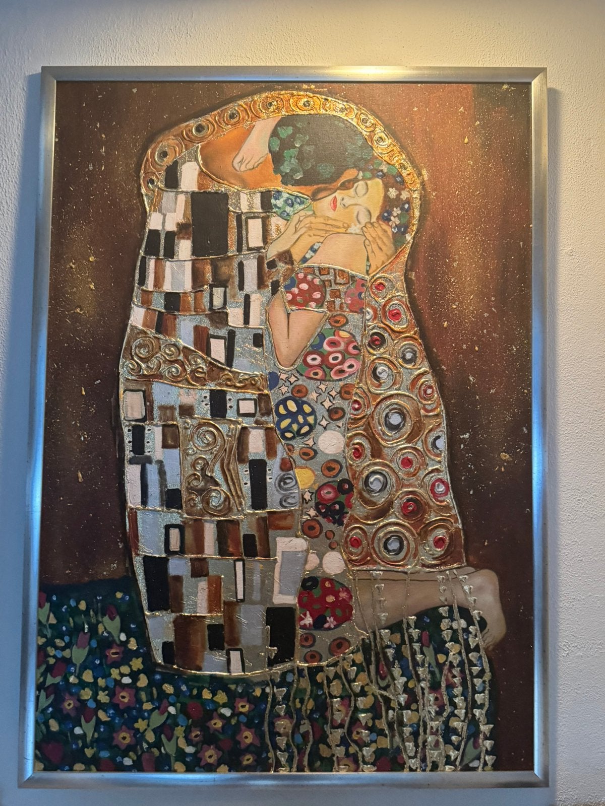 Thais origineel schilderij, 111 cm, Schilderij, Natuurlijk materiaal, Ophalen of Verzenden