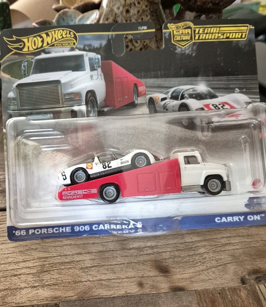 hot wheels team transport premium '66 porsche 906 carrera 6, Ophalen of Verzenden, Nieuw, Auto