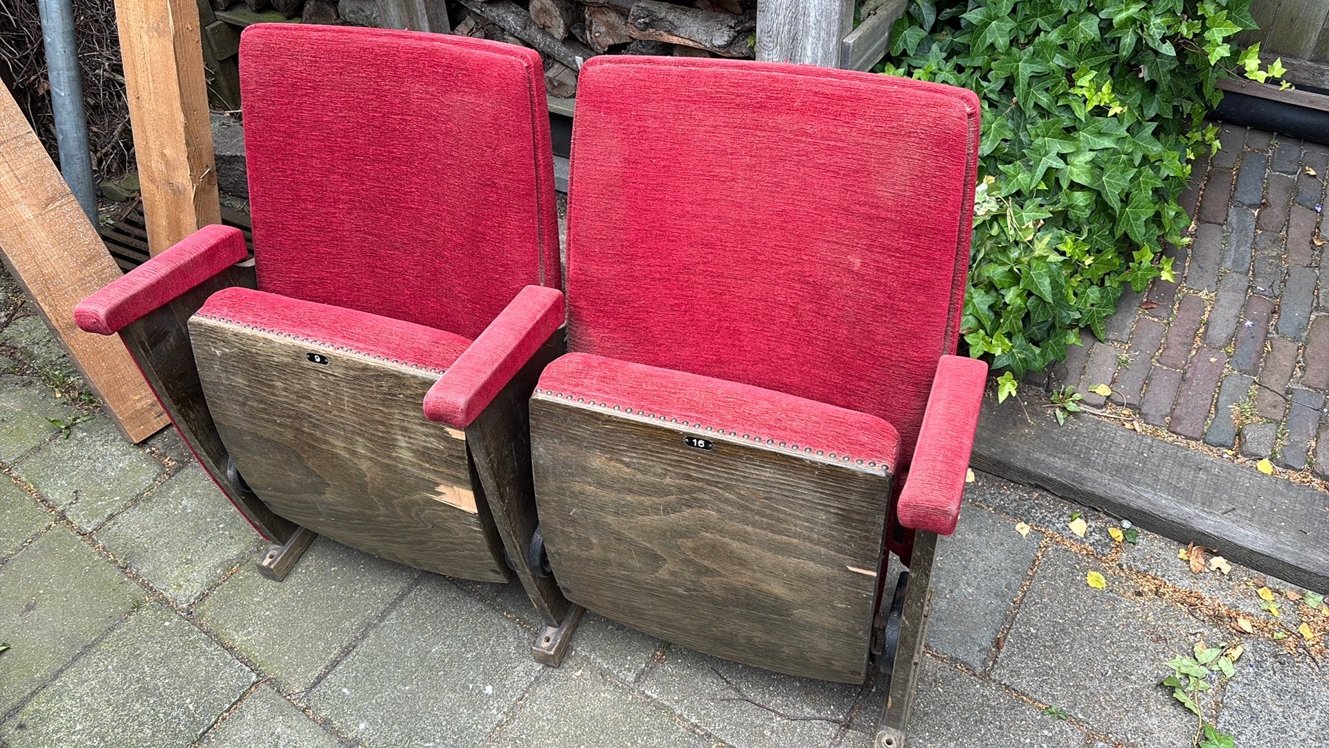Bioscoopstoelen, Ophalen, Gebruikt, Eén, Rood