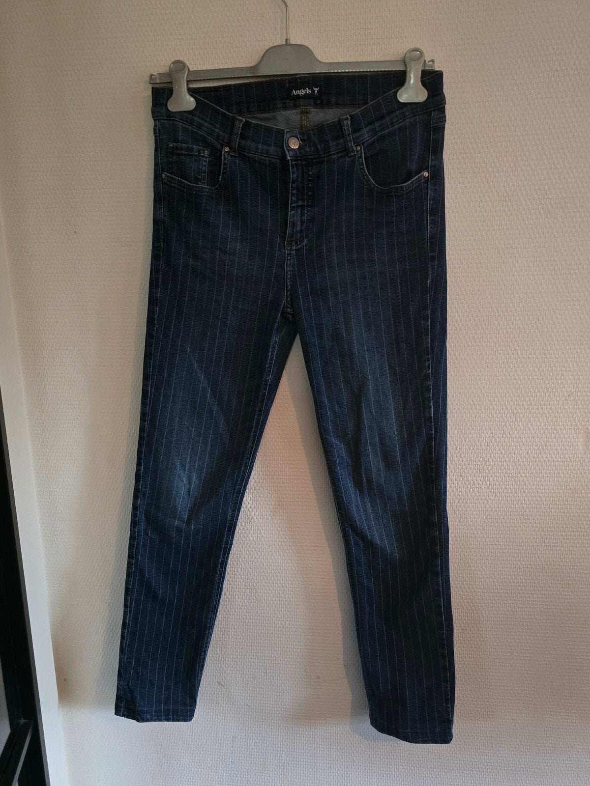 Angels Skinny Jeans met krijtstreep - Maat 42, Blauw, Ophalen of Verzenden, Angels, W33 - W36 (confectie 42/44)