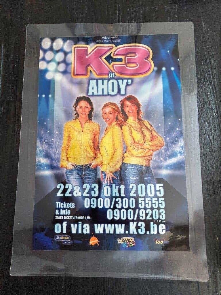 Poster k3 uit 2005 ahoy A4 reclame geplastificeerd, Rechthoekig Staand, A4 of kleiner, Nieuw, Ophalen of Verzenden
