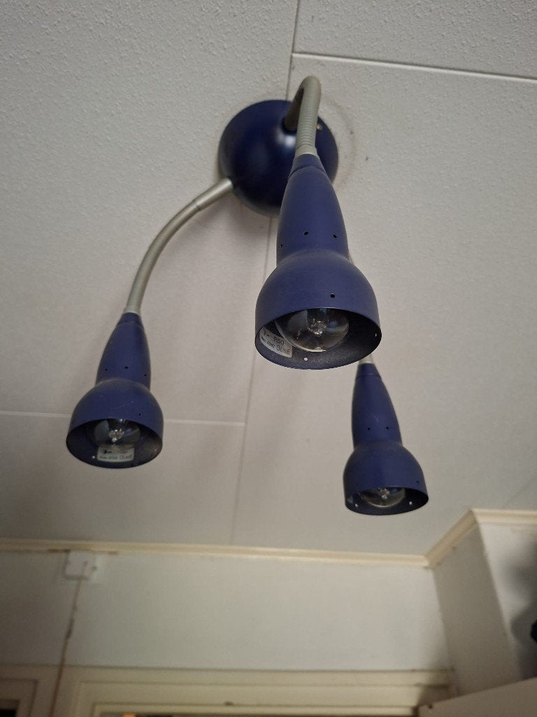 Plafondlamp zonder lampjes, Blauw, Kunststof, Modern, E14 (klein)