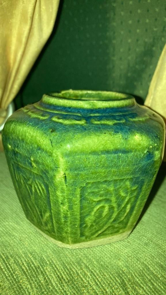 Celadon Oude Gemberpot hoog 9 cm., Verzenden