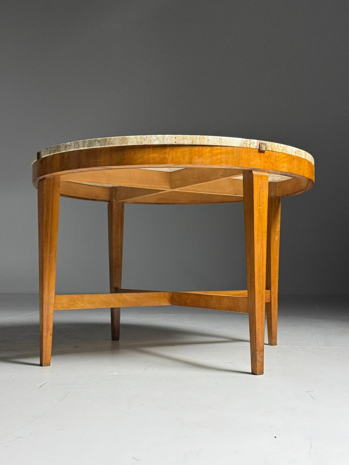 Salontafel travertin vintage, Antiek en Kunst, Antiek | Meubels | Tafels, Ophalen of Verzenden