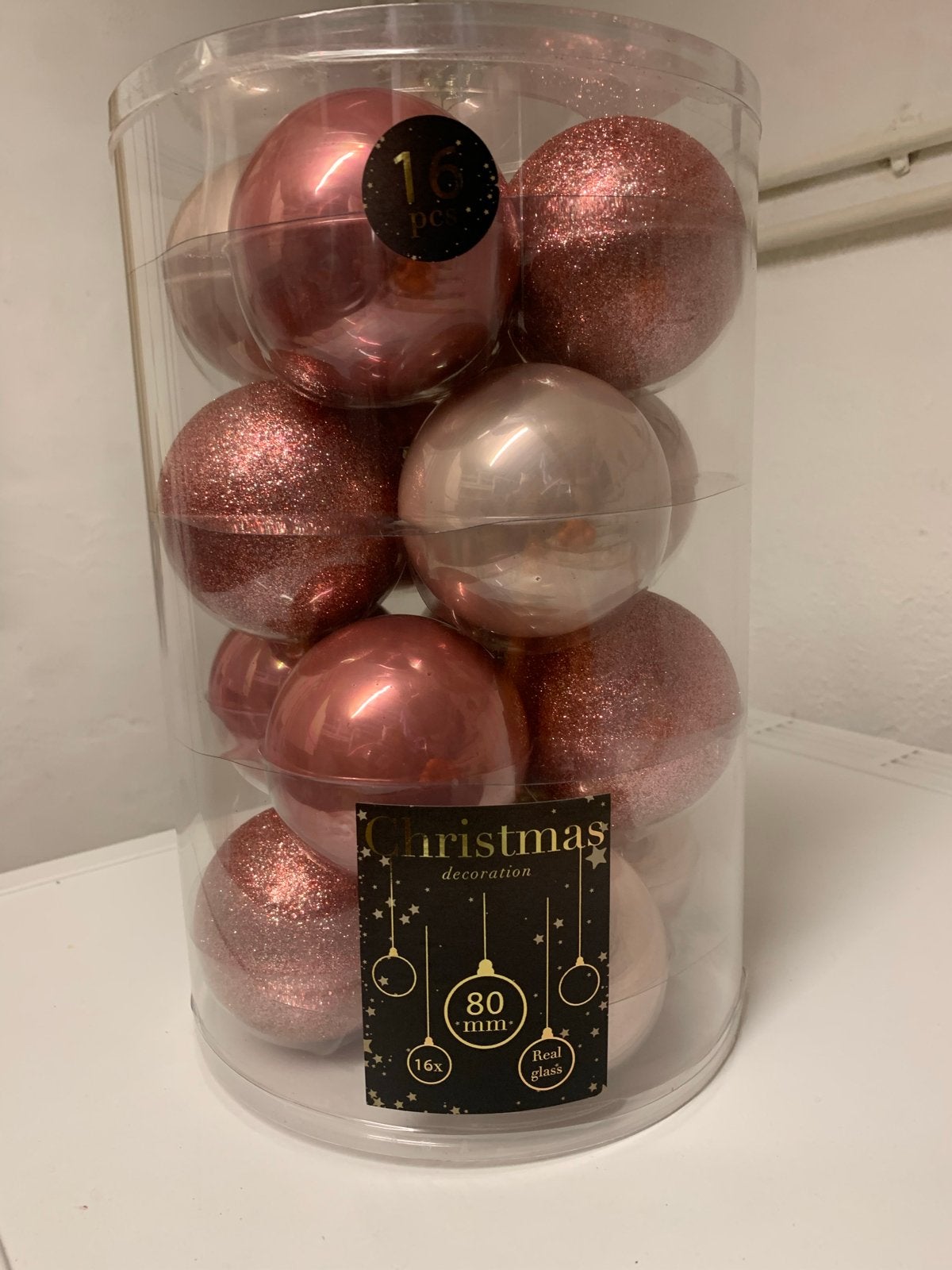 Grote roze kerstballen. NIEUW IN DOOS, Diversen, Ophalen, Nieuw