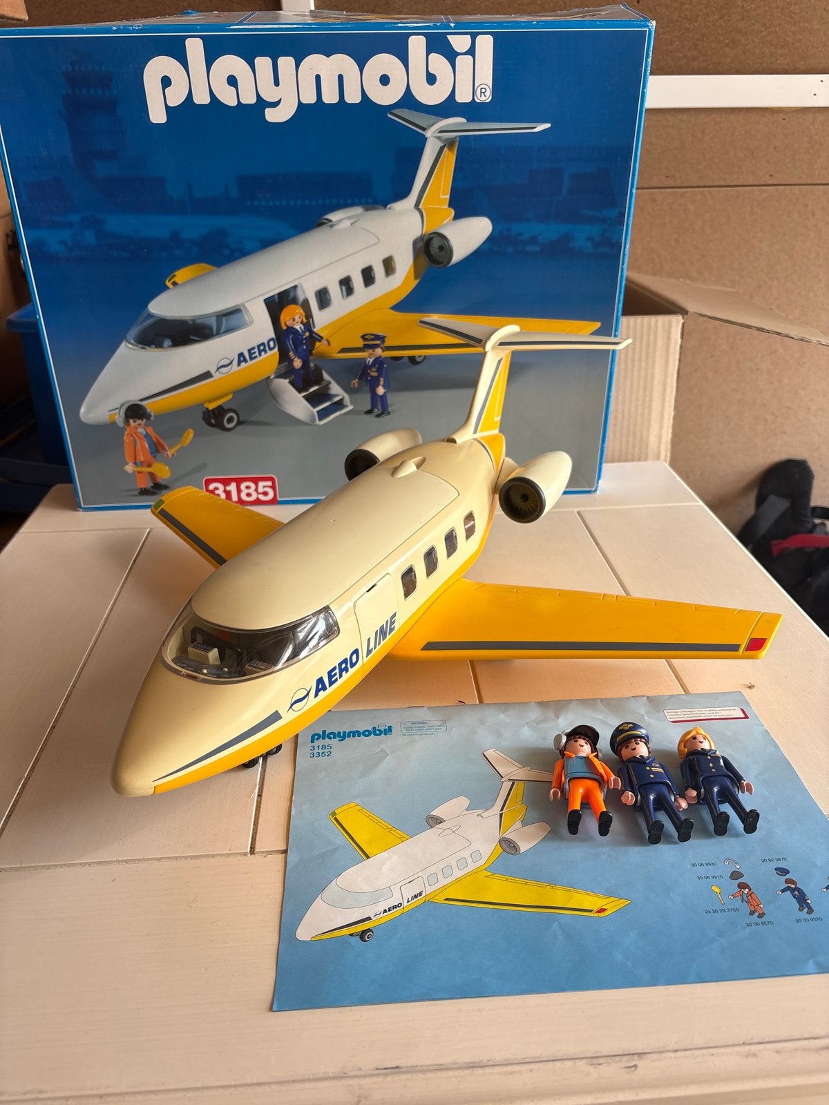 Playmobil Vliegtuig Aero Line 3185 met figuren en doos, Gebruikt, Complete set, Voertuig, Ophalen of Verzenden