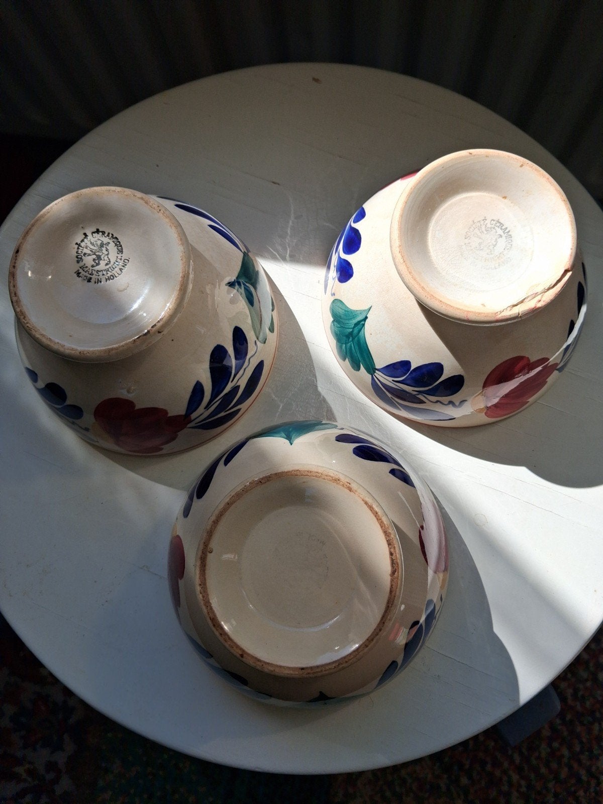 3 antieke kommetjes, Antiek en Kunst, Antiek | Servies compleet, Ophalen