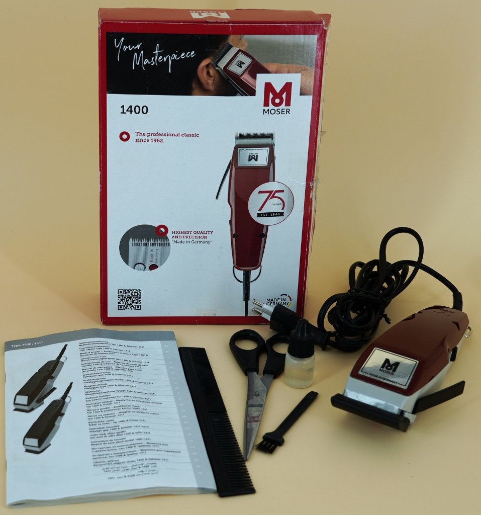 Professionele Moser 1400 bordeauxrode Tondeuse, Gebruikt, Tondeuse, ., Ophalen of Verzenden