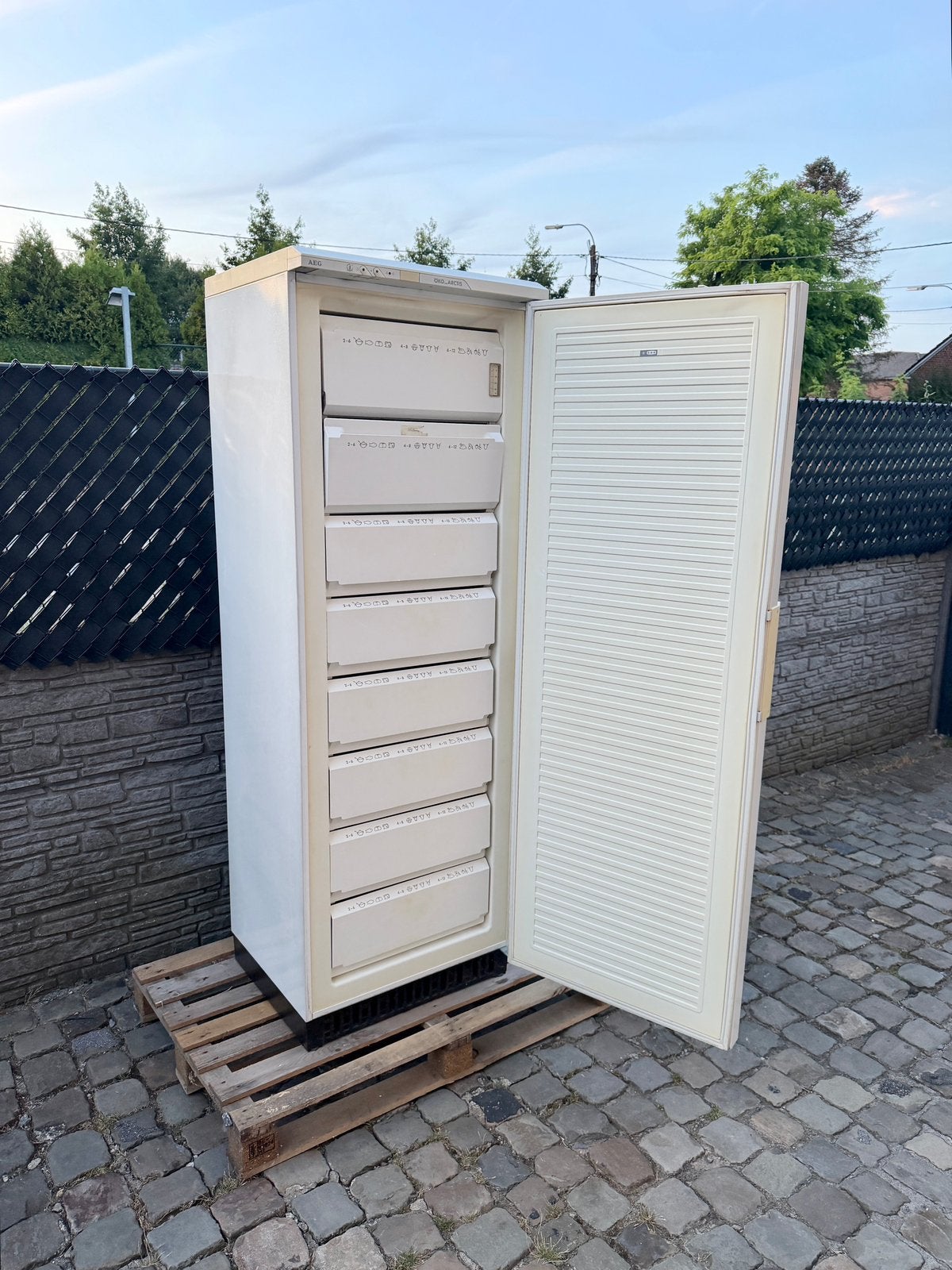 AEG vriezer met 8 lades, Ophalen, Gebruikt, 85 tot 90 cm, 1200 tot 1600 toeren