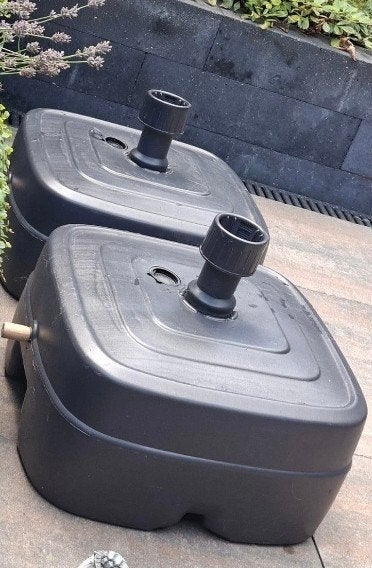 1 Parasolvoet Zwart, Tuin en Terras, Ophalen of Verzenden, Gebruikt, Minder dan 1 meter, Parasolvoet