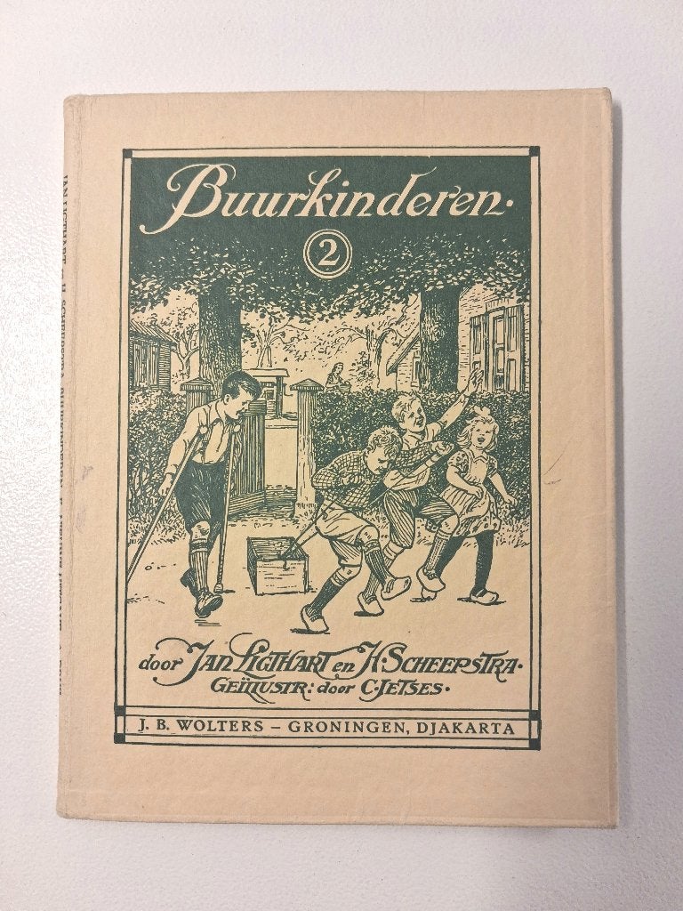 Antiek Jeugdboek: Buurkinderen (1953) – Ligthart, Ophalen of Verzenden, Jan Ligthart en H. Scheepstra - Geïllustreerd Cornelis Jetses